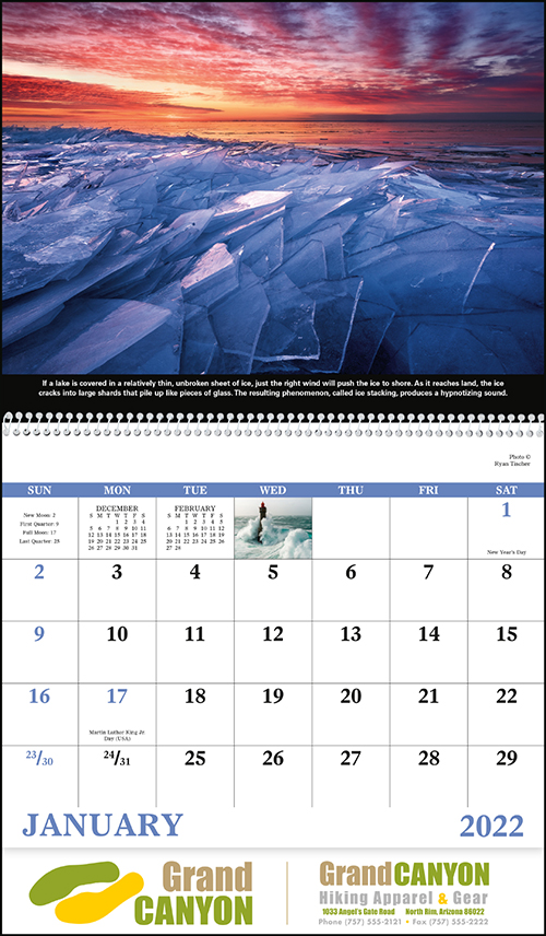 The Power of Nature Spiral Bound Wall Calendar for 2022
